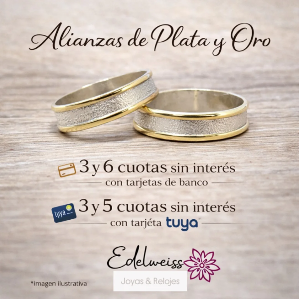 Alianza de Oro y Plata Facetada
